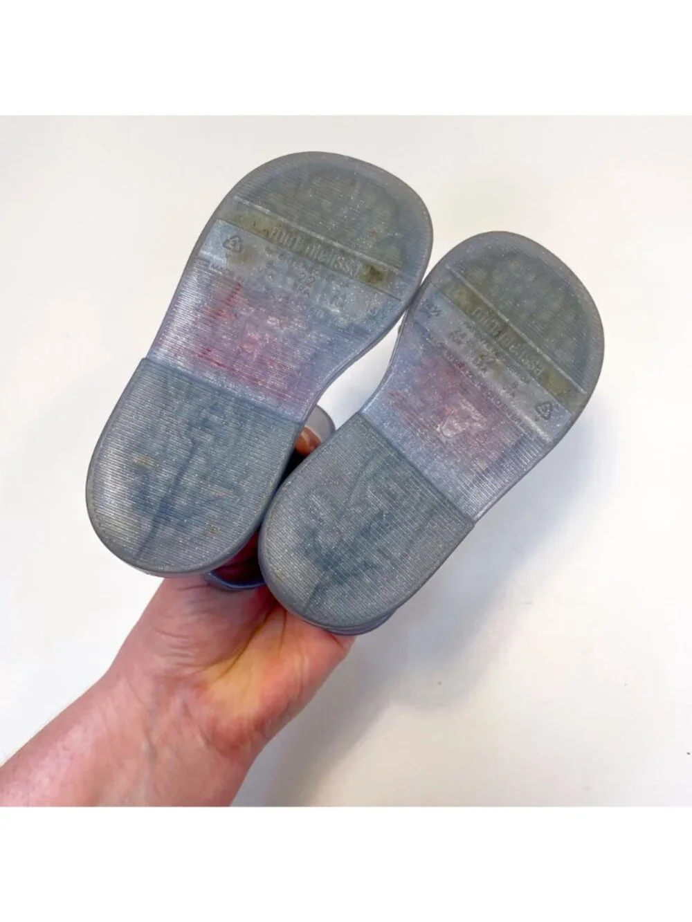 Mini Melissa Mar Sandal in Sparkly Silver, Size 8